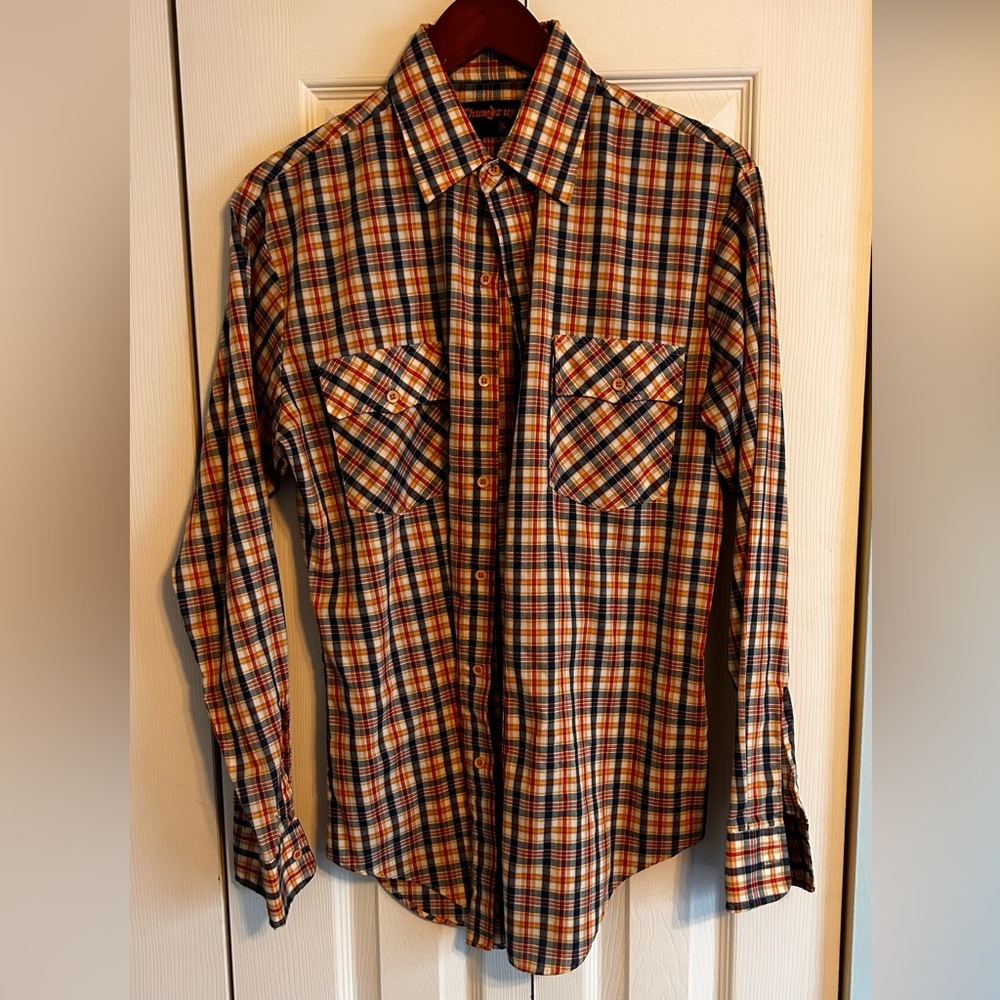 Sears Thumbs Up plaid shirt size M